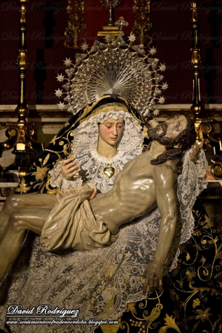 Visión general del conjunto escultórico de las Angustias de Córdoba (1627), obra de Juan de Mesa.  Fotografía: David Rodríguez